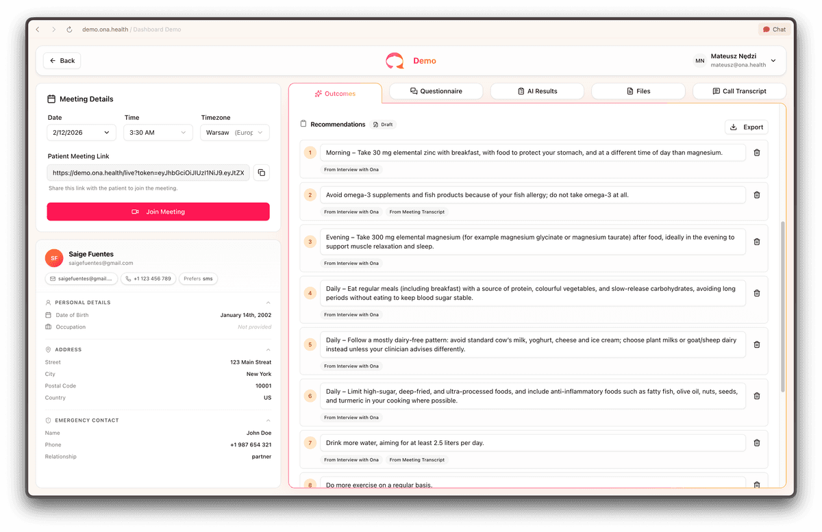 Telehealth Transcription & Summaries